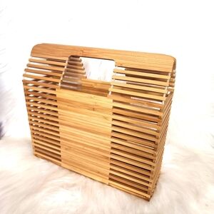 C&C California Bamboo Handbag | Natural Wood | EUC!